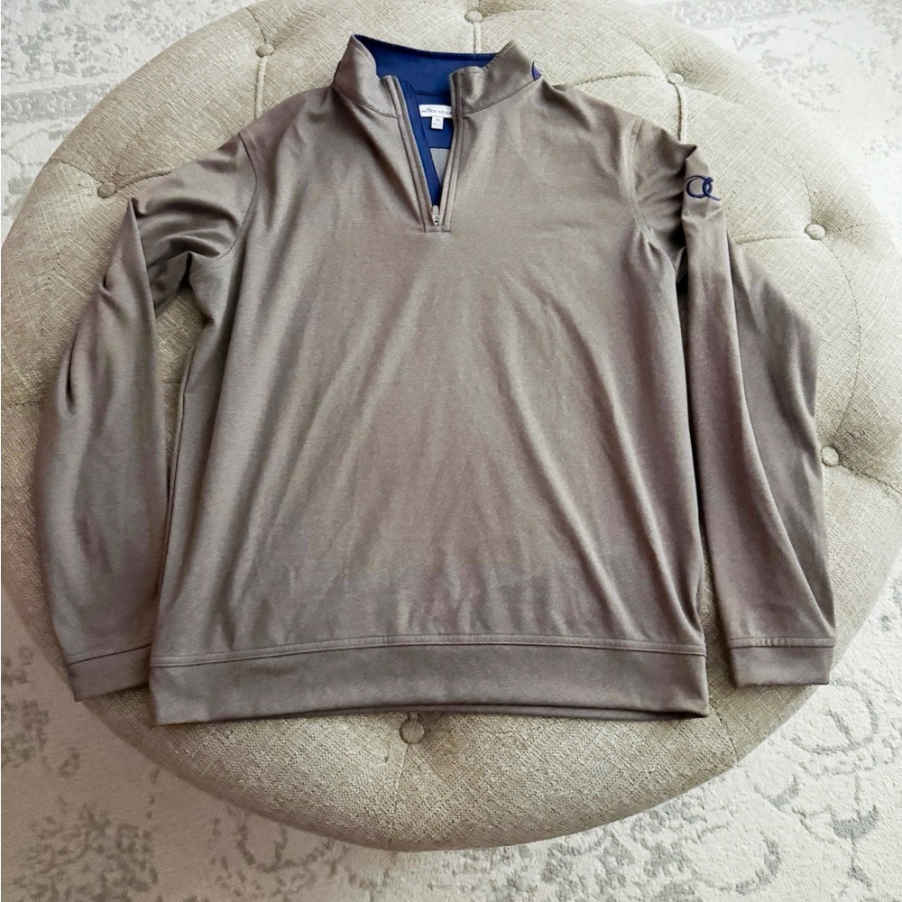 Peter Millar Men's Gray Zip-Up Sweater